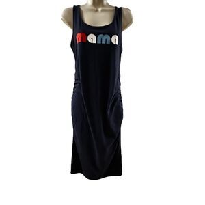 Isabel Maternity ~ Navy “Mama” Tank Dress ~ shirred side seams ~ size Medium